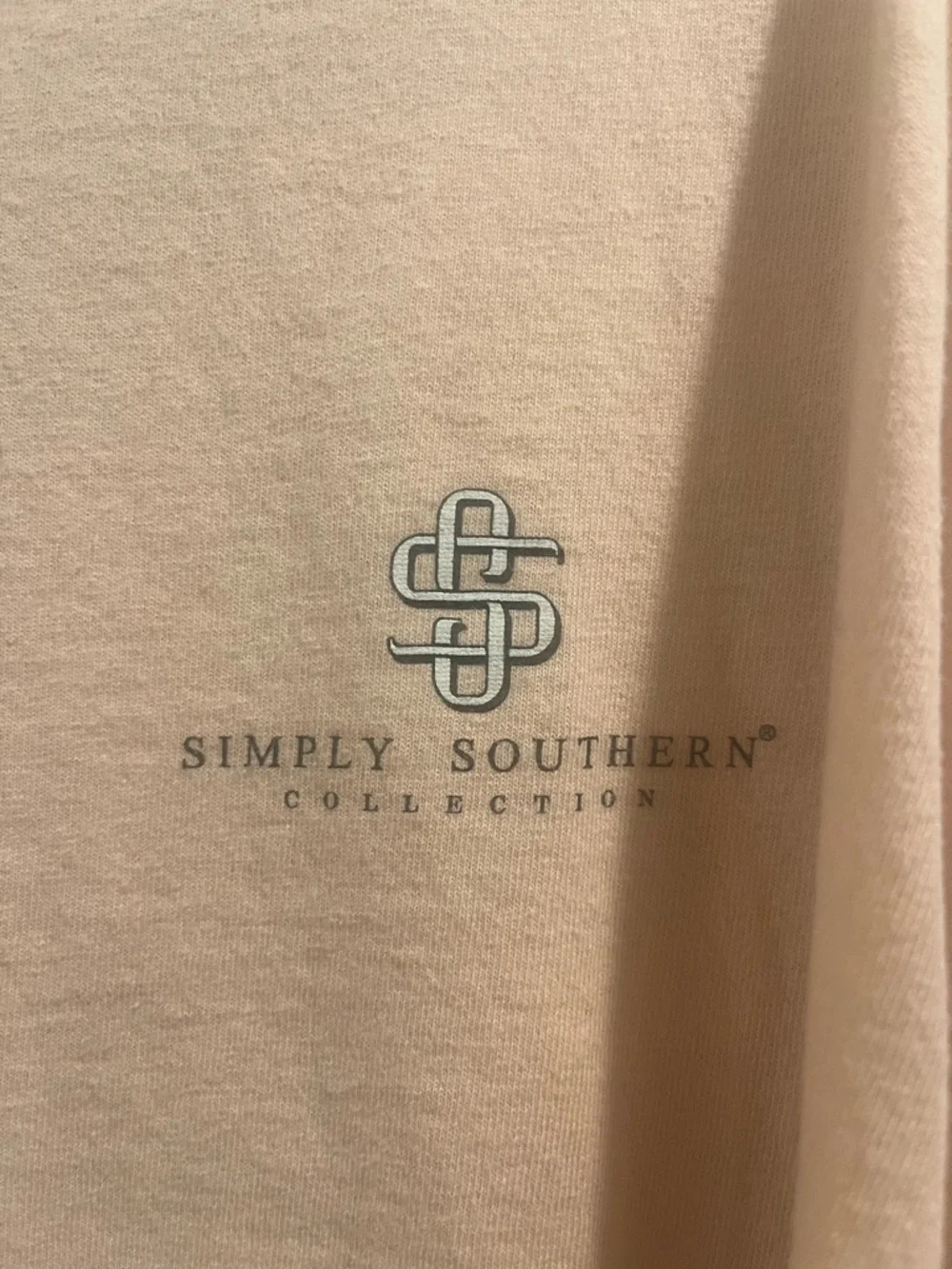 Simply Southern Long Sleeve Tee - Light Peach Size XXL - Picture 2 of 7